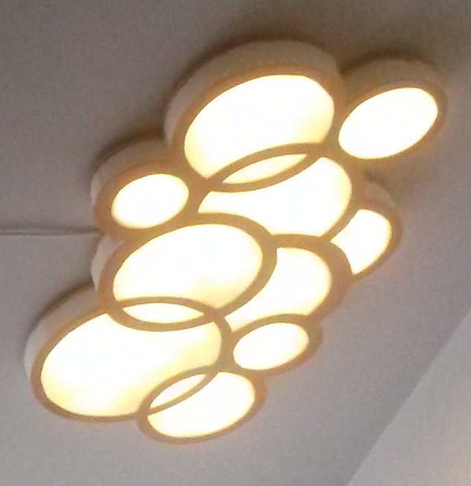 The lamp, on