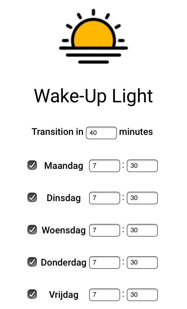 The wake-up light page