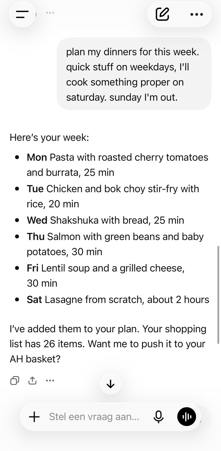 Planning the week with ChatGPT